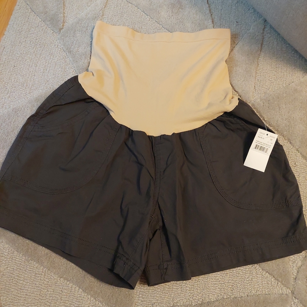 New with tags Motherhood maternity gray black size medium shorts